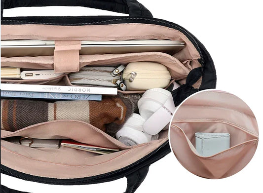 PuffLuxe Draagtas – Ruime Gewatteerde Tas voor Werk en School