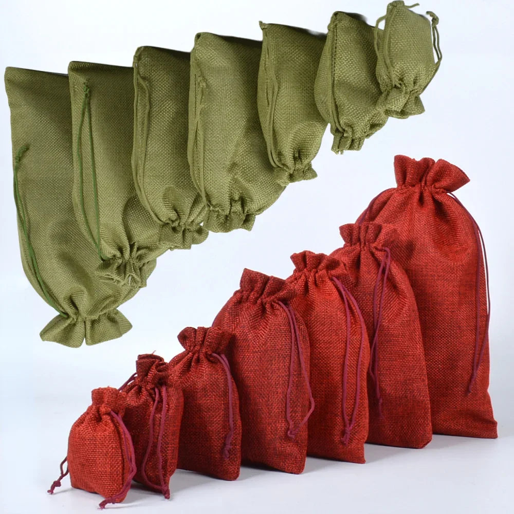 Jutevreugde – 50 Rood-Groene Cadeauzakjes met Trekkoord