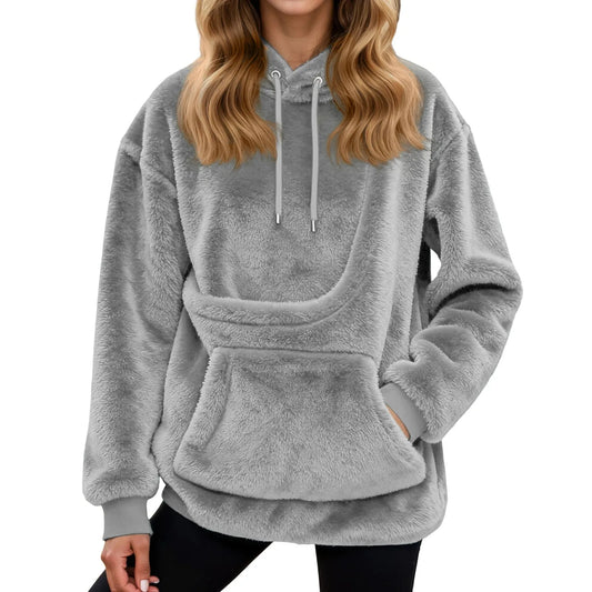 Knuffelzak Fleece Hoodie met Buikzak voor Kleine Huisdieren