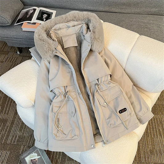 Noor Dames Winterjas met Capuchon en Verstelbare Taille