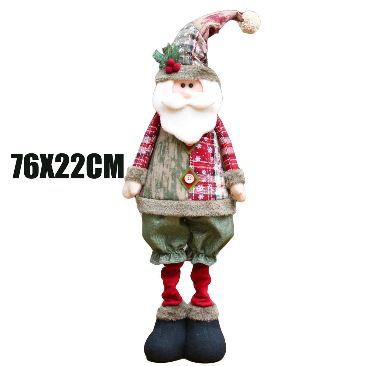 Kerstfiguren Set – 3 Decoratieve Kerstpoppen met Kerstman en Rendier