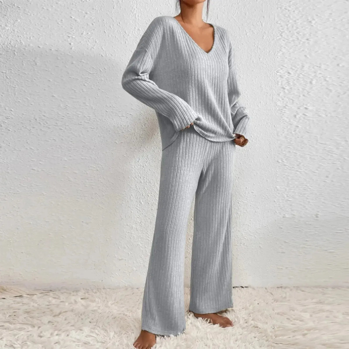 Sorelle Dames Gebreide Set – Warme Trui en Broek
