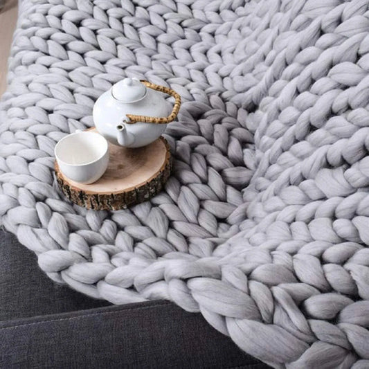 Woonwarmte – Chunky Gebreide Deken voor Bank en Bed