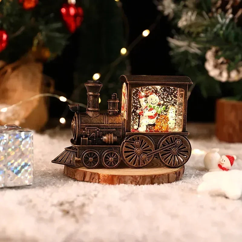 Kersttreinbol – Kerstdecoratie met LED-verlichting en Kerstman