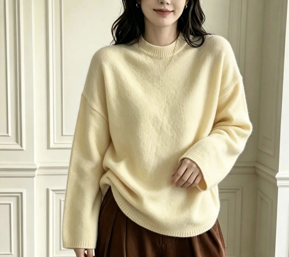 Oversized Dames Sweater Livia – Comfortabele Trui met Ronde Hals