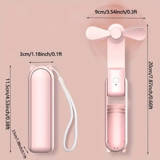 KoelZak Mini Handventilator Oplaadbaar met Powerbank en Polsband