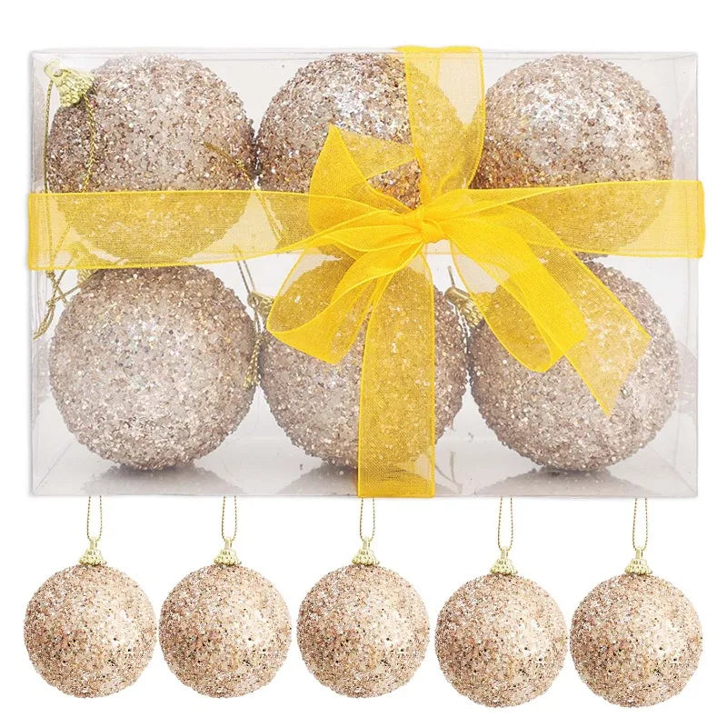 Glitter Kerstballen Set – Kerstboomversiering van 6 cm