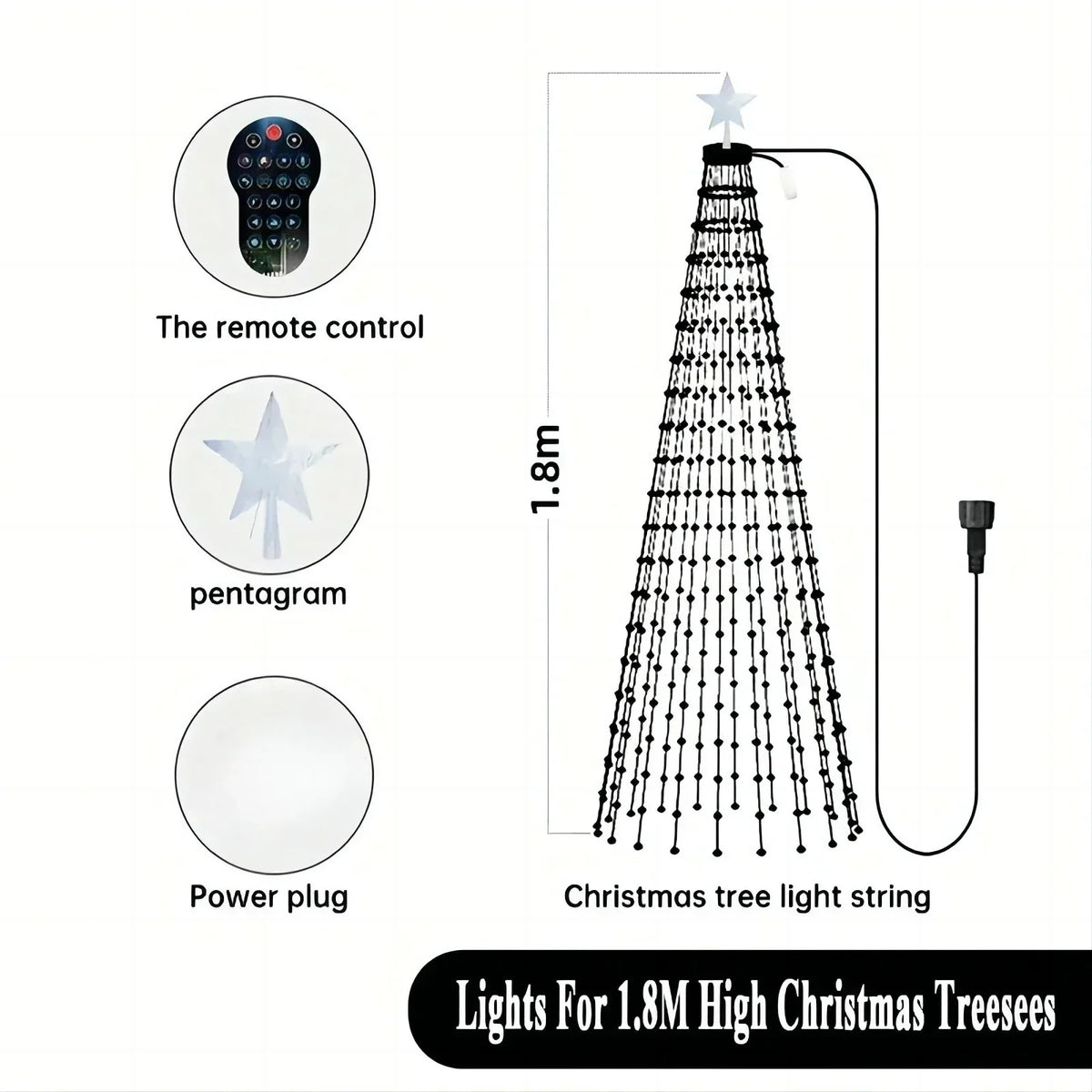 Kerstboomfonkel – Slimme RGB LED Kerstboomverlichting met Afstandsbediening