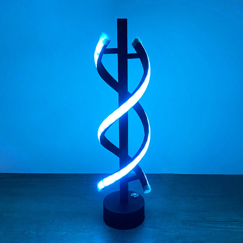 Nordic Dual Spiral LED-lamp – modern ijzeren stripdesign