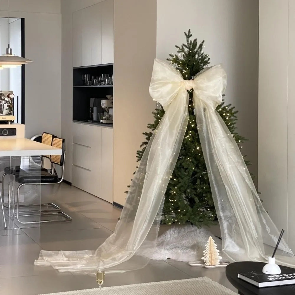 Parelschitter – Grote Parelmoer Kerststrik voor Kerstboom en Feestdecoratie