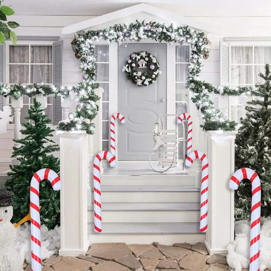 Opblaasbare Kerst Snoepstokken 87 cm – Set van 4 Decoraties