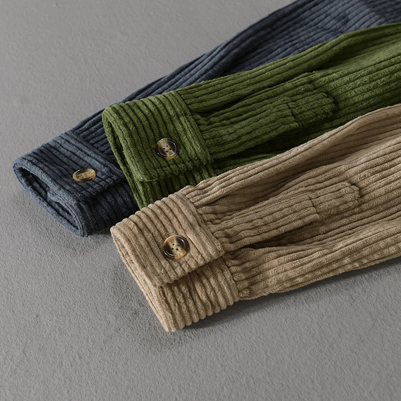 Michael – Heren Corduroy Overhemd met Knopen