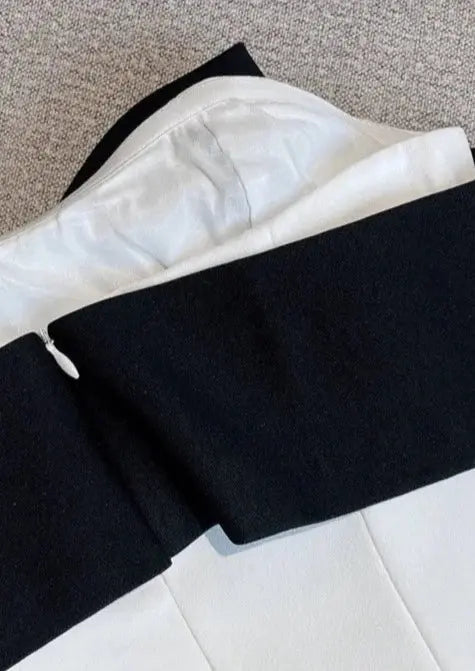 Amélie – Elegante Tweedelige Damesjurk met Zwarte Strik