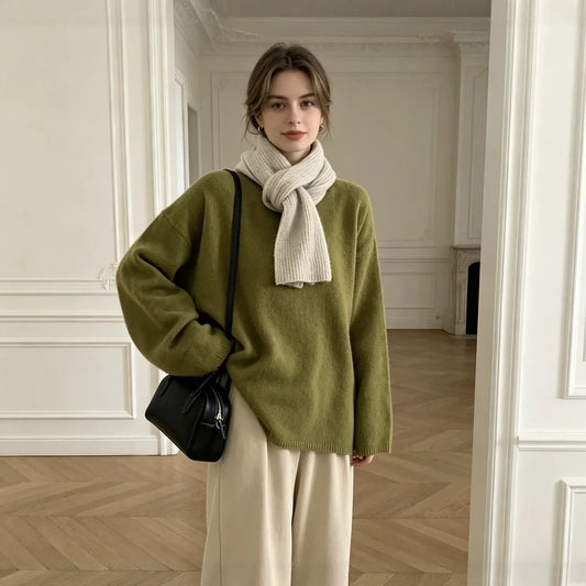 Oversized Dames Sweater Livia – Comfortabele Trui met Ronde Hals
