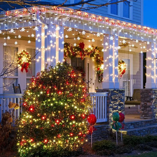 Winterfonkel – Solar LED Sneeuwvlokverlichting voor Buiten 5,5 of 9 Meter