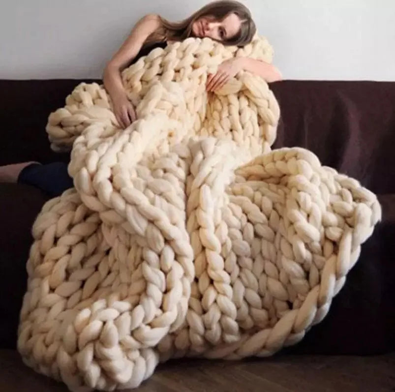 Woonwarmte – Chunky Gebreide Deken voor Bank en Bed