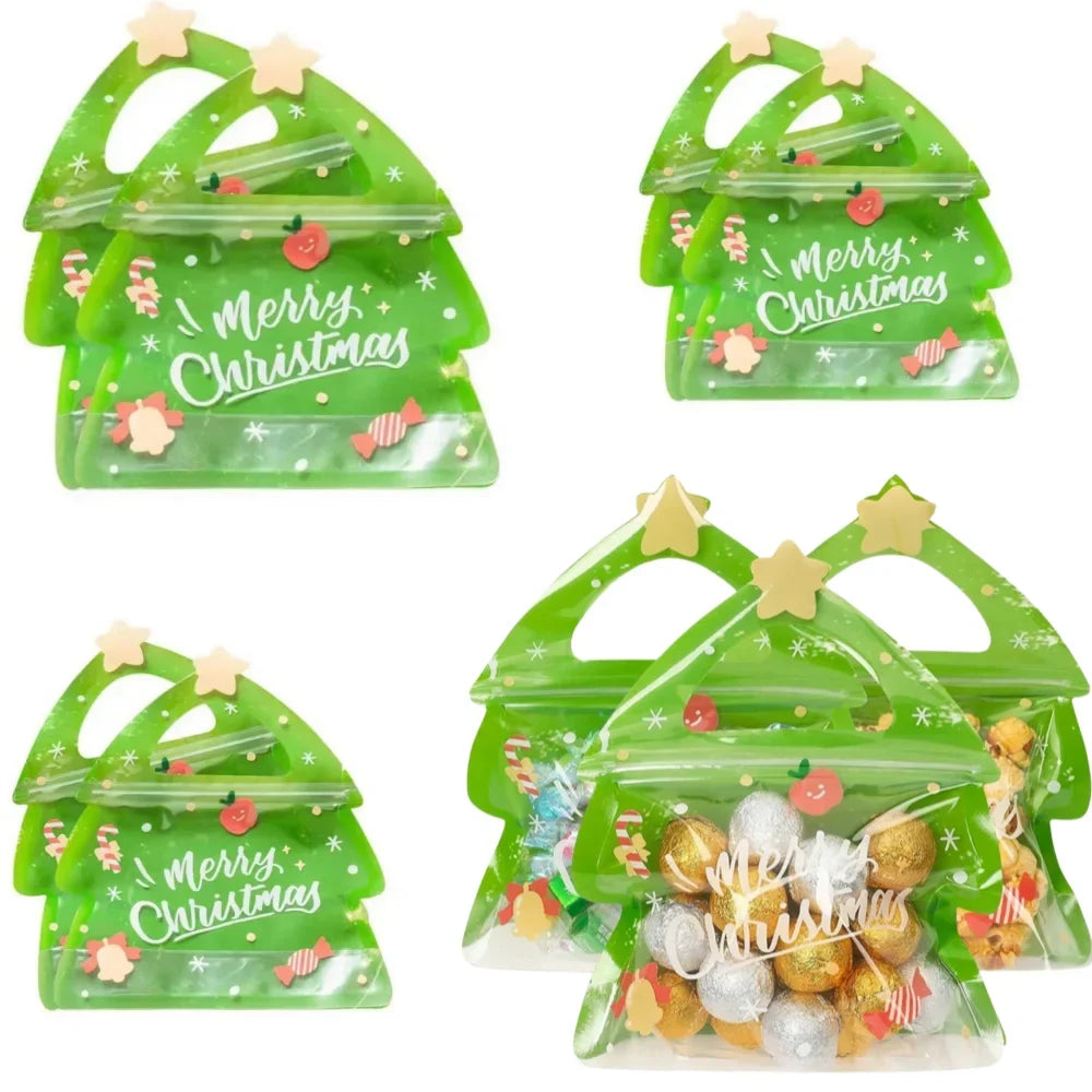 Kerstboomzakjes – Kleurrijke Kerst Cadeauzakjes voor Snoep en Kleine Geschenken, 18 x 21 cm