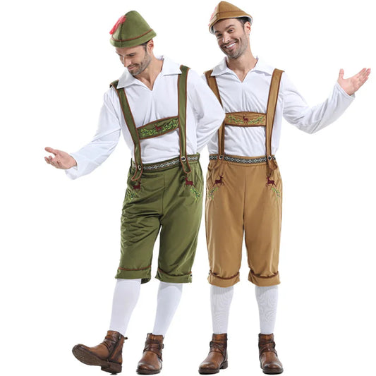 Heren Oktoberfest Kostuum Compleet met Salopette, Shirt en Hoed