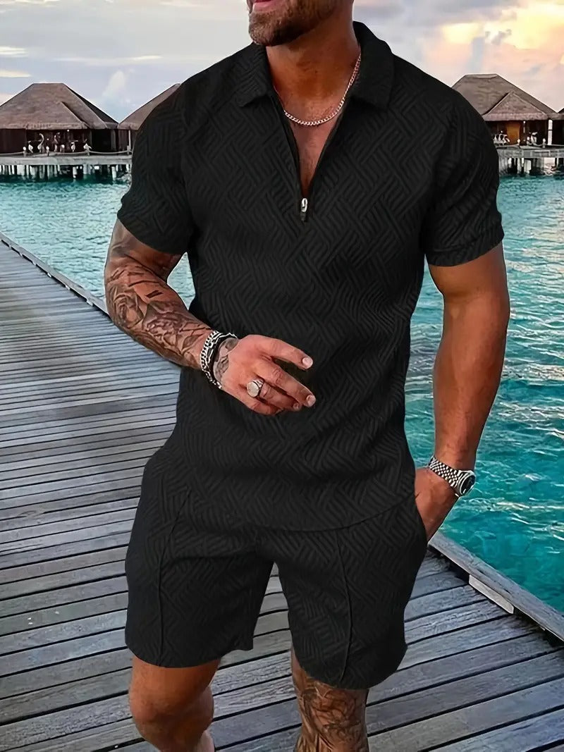 ZomerLuxe Polo Short Set Heren – Luchtige 2-delige Zomeroutfit