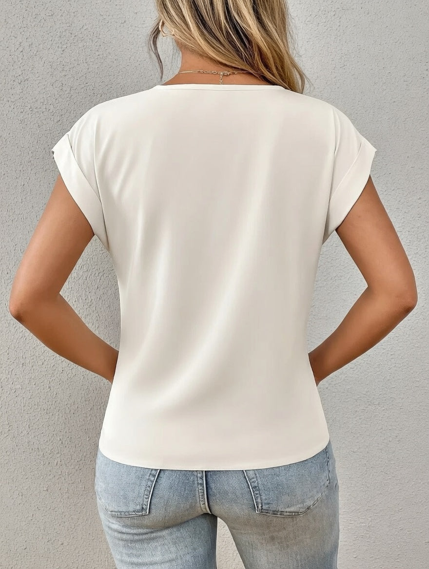 Liorena Dames Zomerblouse met V-Hals en Luchtige Pasvorm