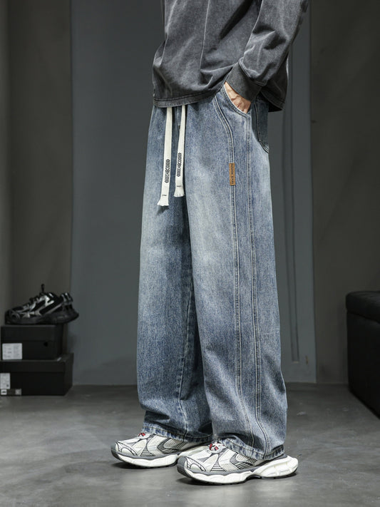 Heren Baggy Jeans – Losse Streetwear Pasvorm met Trekkoord