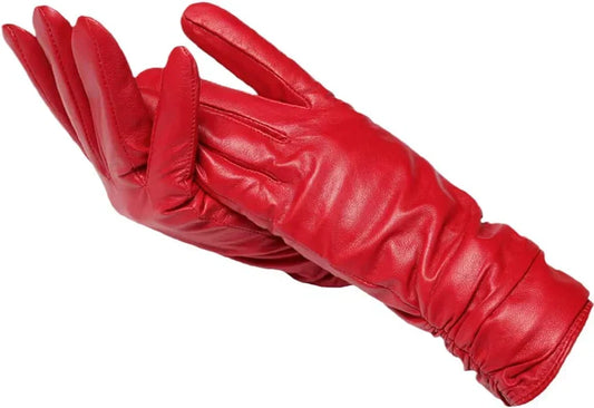 Winterzacht Dameshandschoenen van Schapenleer met Warme Wolvoering