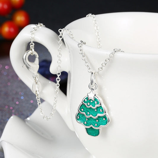 WinterSter Sieradenset – Zilverkleurige Kerstketting en Oorbellen