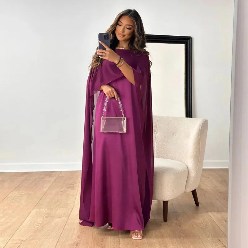 Lily | Dames Bruiloft Gast Cape Maxi Jurk
