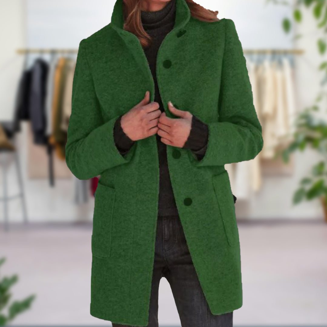Elara Dames Herfstjas Warm Elegant Getailleerd Model