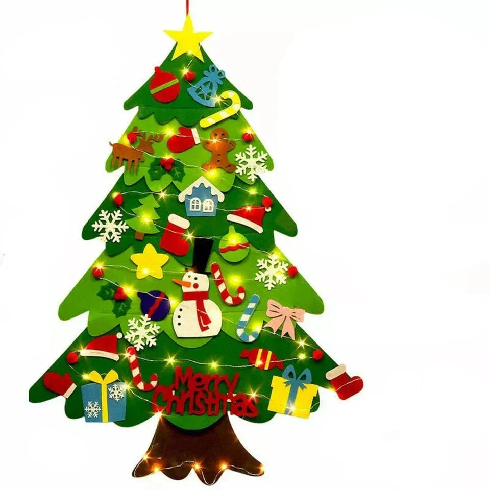 Kerst Wandboom met LED Verlichting en 30+ Afneembare Decoraties