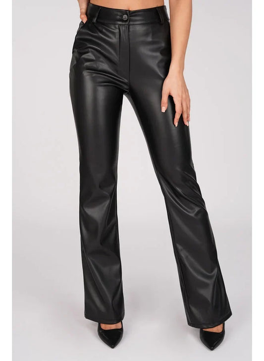 Dames Flare Broek met Hoge Taille – Trendy Uitlopende Pijpen