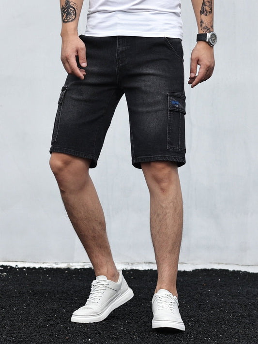 Heren Denim Cargo Short – Korte Broek met Cargozakken