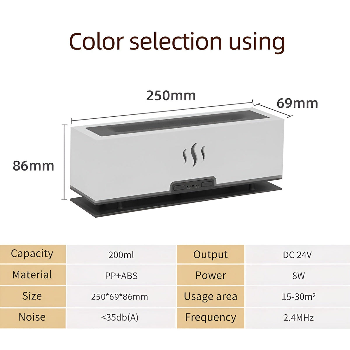 3-in-1 Aroma Diffuser met Vlamlicht – 180 ml en USB