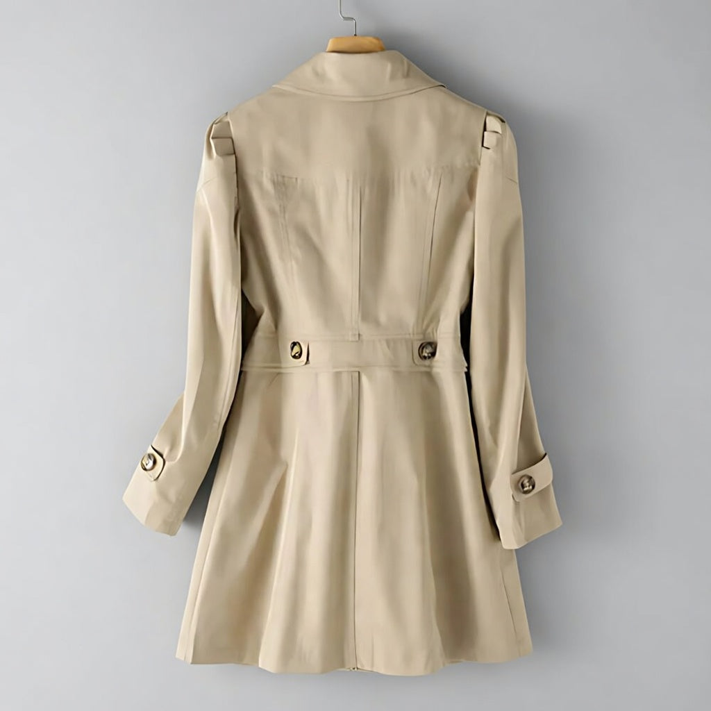 Dames Trenchcoat met Getailleerde Pasvorm en Dubbele Sluiting
