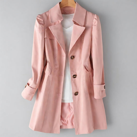 Dames Trenchcoat met Getailleerde Pasvorm en Dubbele Sluiting