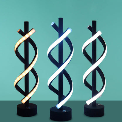 Nordic Dual Spiral LED-lamp – modern ijzeren stripdesign