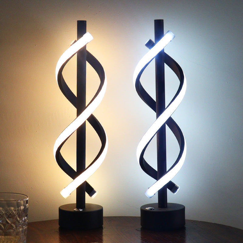 Nordic Dual Spiral LED-lamp – modern ijzeren stripdesign