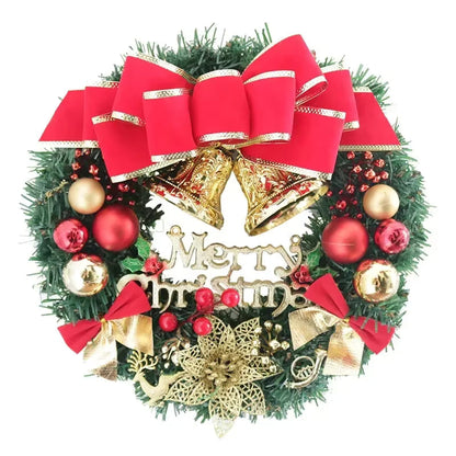 Feestglans Kerstkrans 30 cm – Decoratie in Rood, Goud en Groen