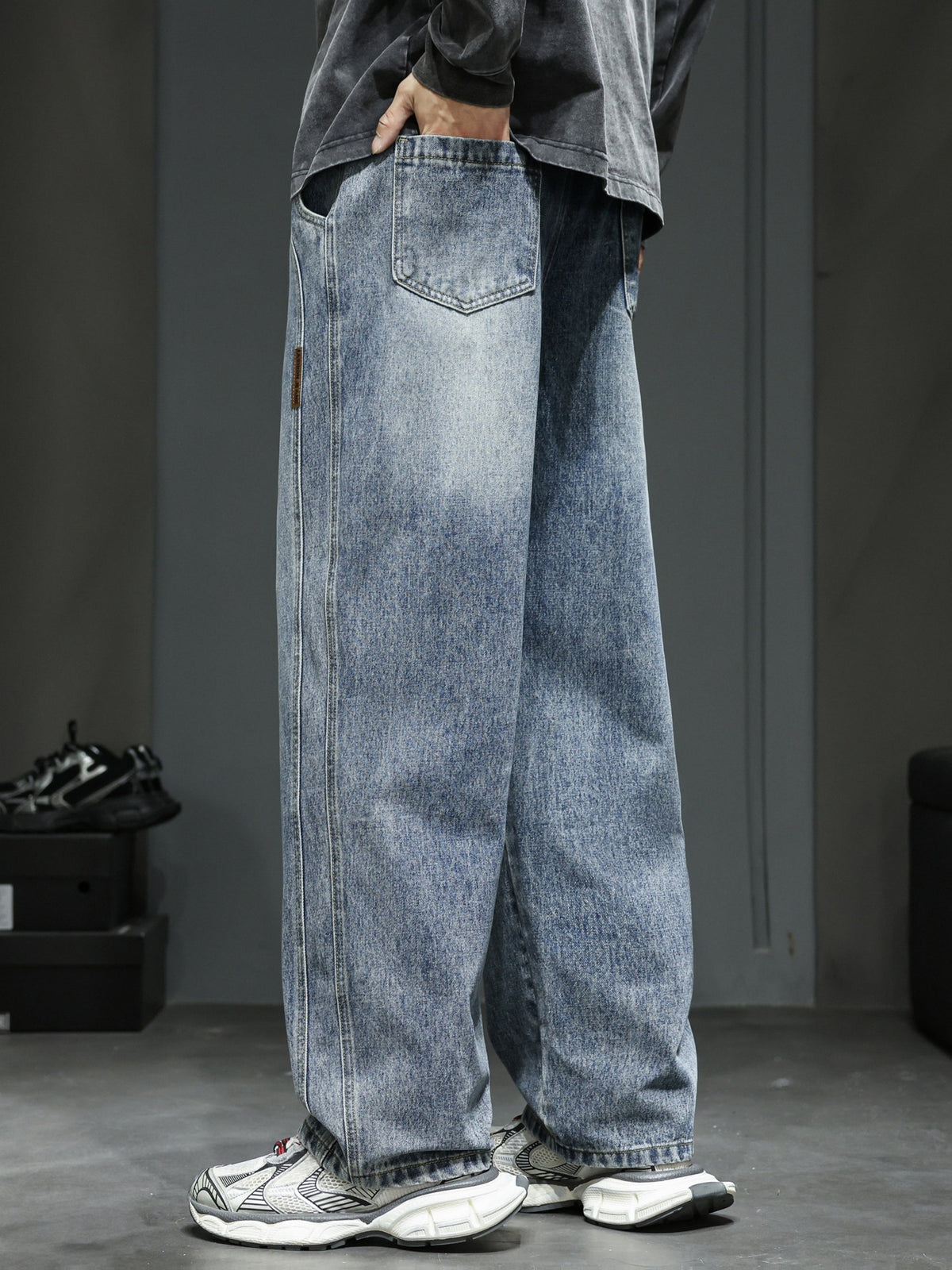 Heren Baggy Jeans – Losse Streetwear Pasvorm met Trekkoord