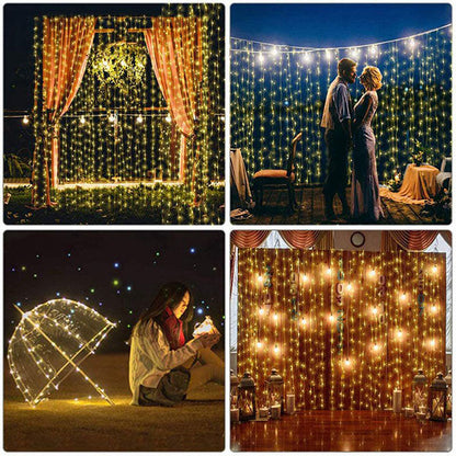 Elegante LED Lichtgordijn – afstandsbediening met timer en 8 lichtstanden