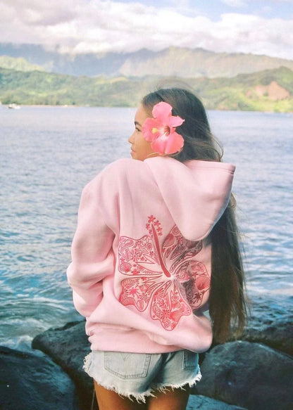 Fleur Dames Hoodie – Oversized Hoodie met Bloemenprint op de Rug