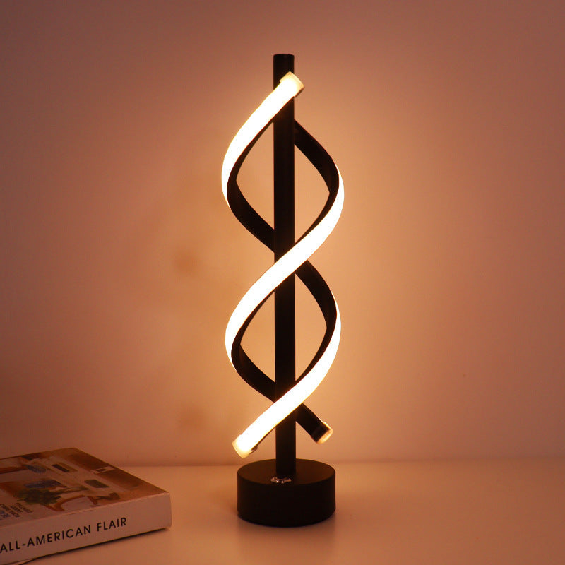 Nordic Dual Spiral LED-lamp – modern ijzeren stripdesign