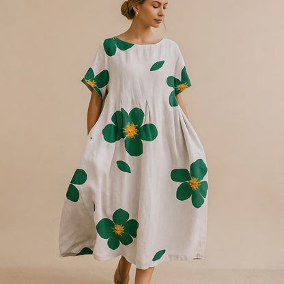 Florella™ Dames Bloemenjurk – Luchtige A-Lijn Zomerjurk met Bloemenprint