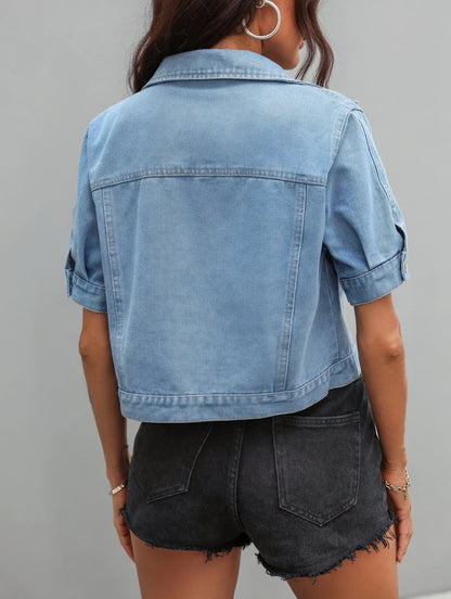 DenimBreeze Dames Jack met Korte Mouwen en Relaxte Pasvorm