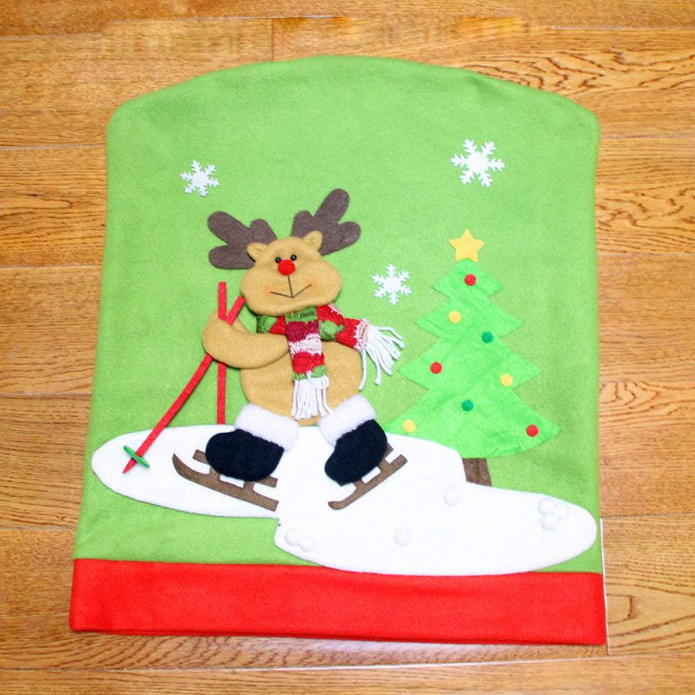 Kerstella – Kerst Stoelhoes met Kerstman en Sneeuwpop 60x50 cm