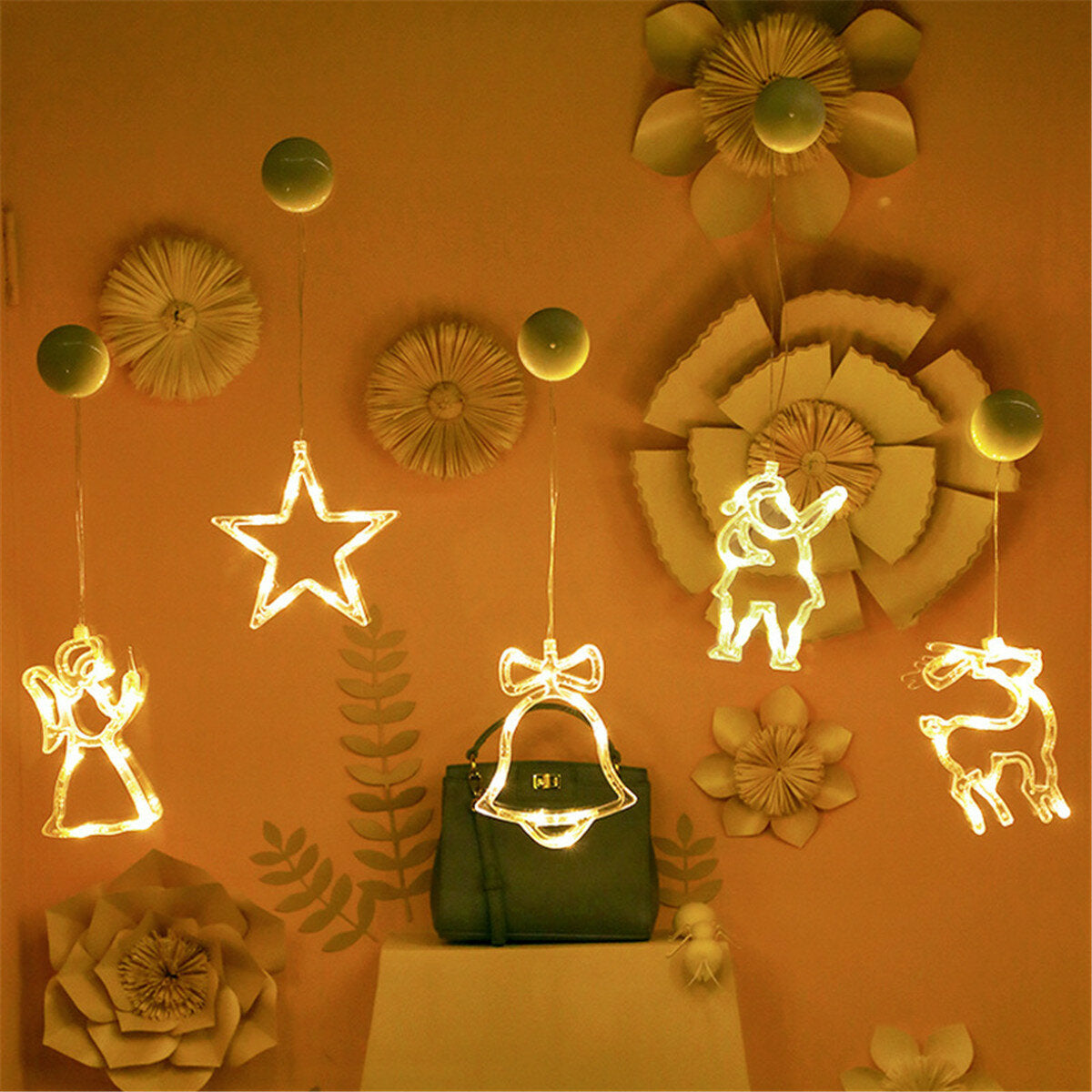 Kerstlichtje Raamster – Warm Witte LED Kerstlamp met Zuignap