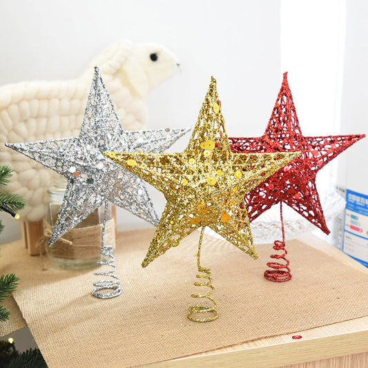 Kerstboomster van Metaal in Goud, Zilver of Rood – 15 of 20 cm