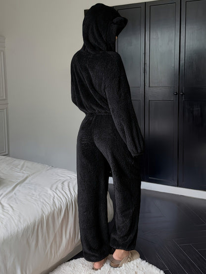 Dames Loungewear Set 2-Delig – Hoodie met Berenoren en Broek