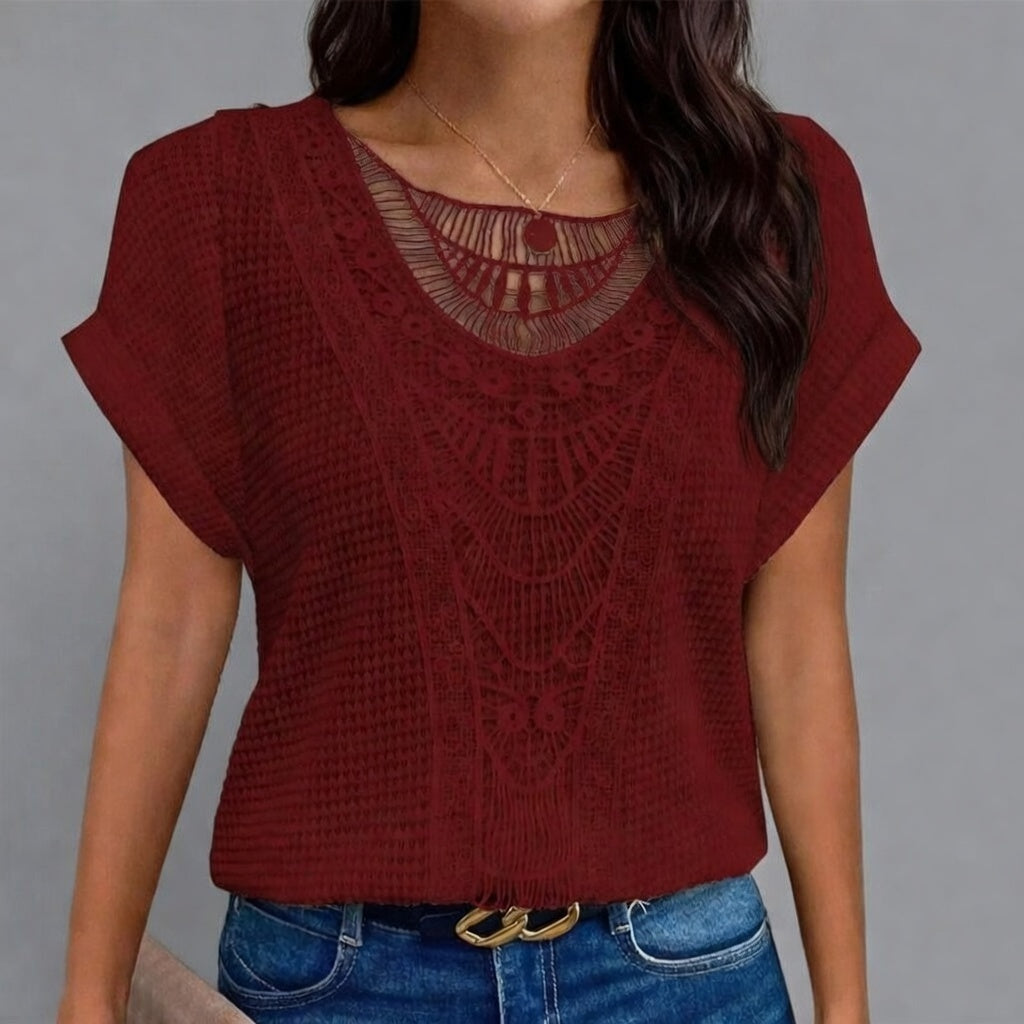 Elvara Dames Zomertop – Ademend Kreukvrij Shirt met Comfort Pasvorm