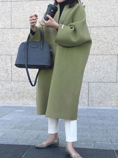 Dames Trenchcoat Lange Pasvorm Warm voor Dagelijks Leven